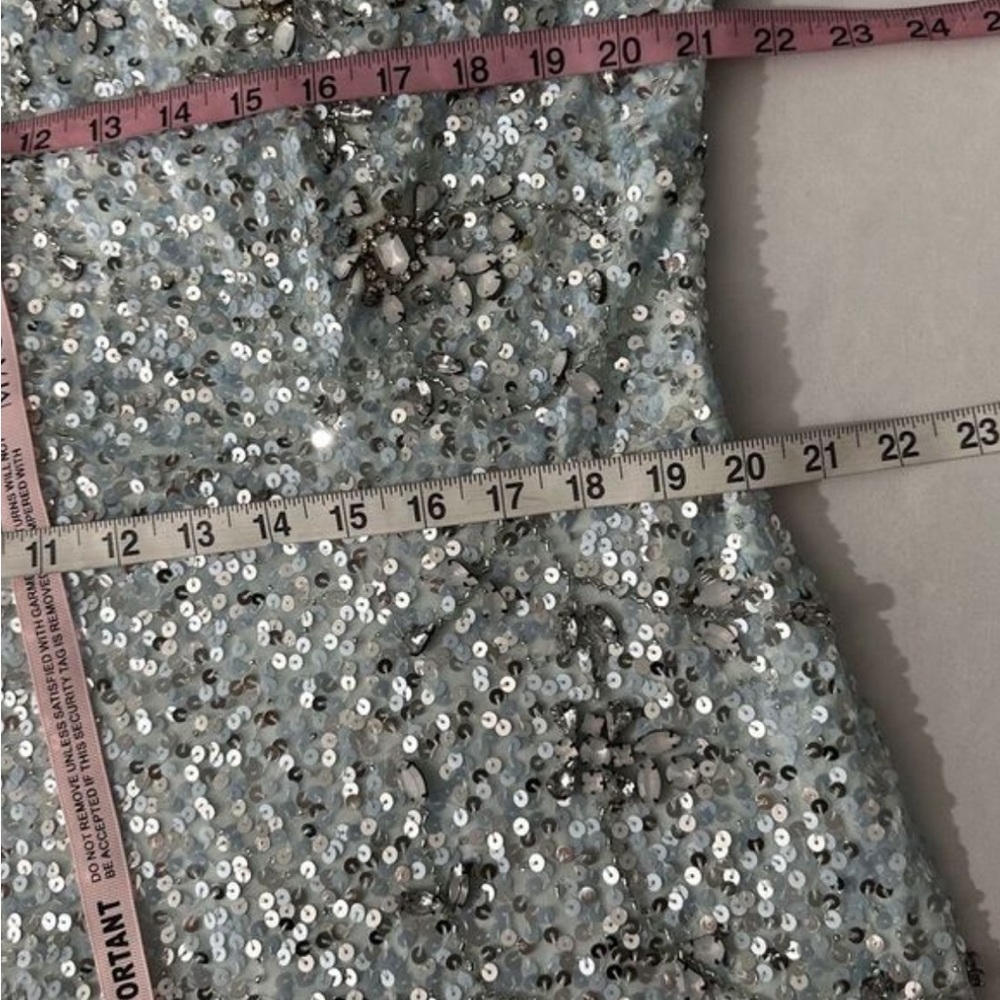 Mac Duggal Sparkling Blue Sequin Maxi Dress - Picture 6 of 7